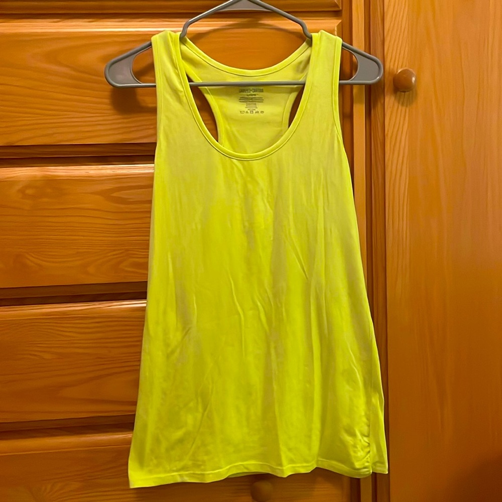 Neon Green/Yellow Razorback Tank Top for Camisole or Athletic